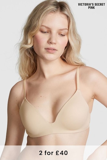 Victoria's Secret PINK Marzipan Nude Non Wired Push Up Micro Bra (K71867) | £29