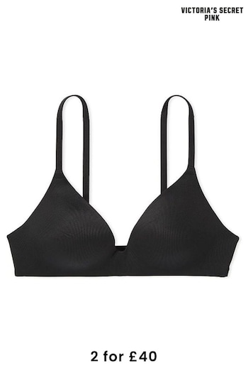 Victoria's Secret PINK Pure Black Non Wired Lightly Lined Bra (K71879) | £29