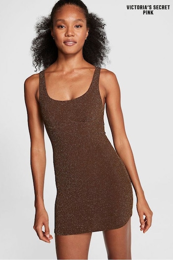 Victoria's Secret PINK Ganache Brown Shimmer Swim Dress (K71896) | £50