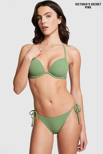 Victoria's Secret PINK Wild Grass Green Add 2 Cups Push Up Bikini Top (K71905) | £36
