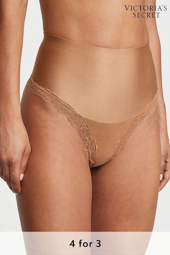 Victoria's Secret Toffee Nude Lace Trim Thong Shaping Knickers (K71909) | £20