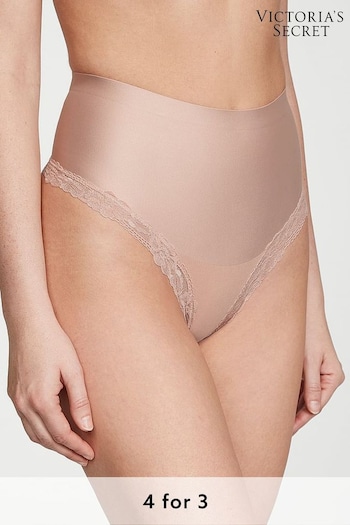 Victoria's Secret Macaron Nude Lace Trim Thong Shaping Knickers (K71938) | £20