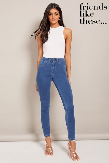 Gifts £100 and Under Mid Blue Tall High Waisted Jeggings (K72020) | £25