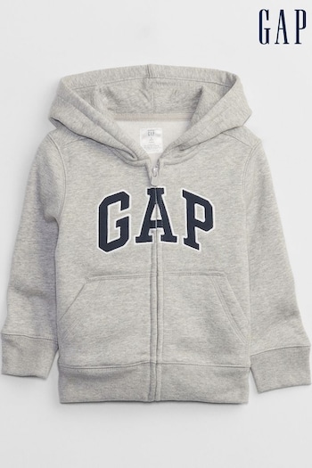 Gap Grey Logo Zip Up Hoodie (Newborn - 7yrs) (K72047) | £20