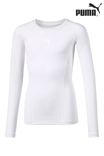 Puma White Baselayer Long Sleeve Kids' T-Shirt (K72158) | £22