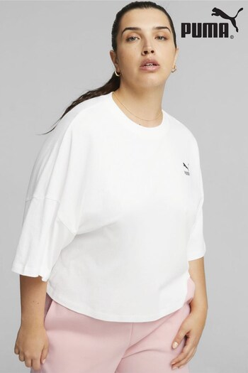 Puma White Oversized FLOWERs T-Shirt (K72210) | £25