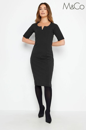 M&Co Black Petite Scuba Dress (K72214) | £34