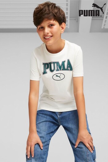Puma White Youth T-Shirt (K72318) | £20