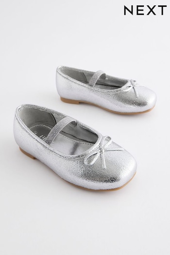 Silver Metallic Ballet Occasion Hero shoes (K72351) | £20 - £22