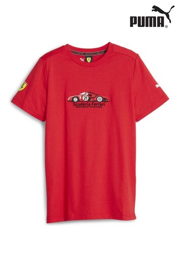 Puma Red Scuderia Ferrari Youth Motorsport T-Shirt (K72352) | £36