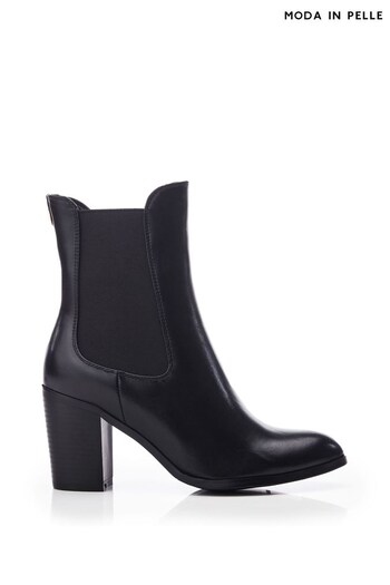 Moda in Pelle Briee Chelsea Block Heel Black Ankle Boots (K72373) | £129