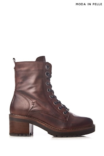 Moda in Pelle Bellzie Brown Lace-Up Leather Ankle Joma Boots (K72374) | £139