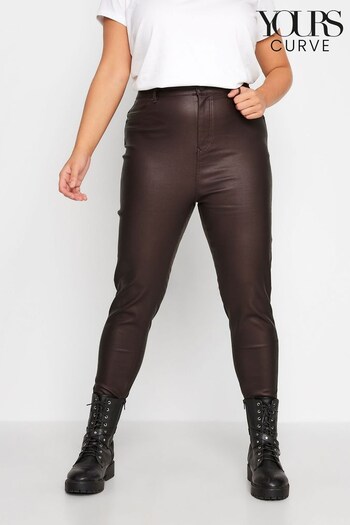 Yours Curve Brown Coated AVA Jeans (K72390) | £31