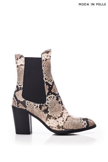 Moda in Pelle Natural Briee Chelsea Block Heel Ankle Boots (K72392) | £129