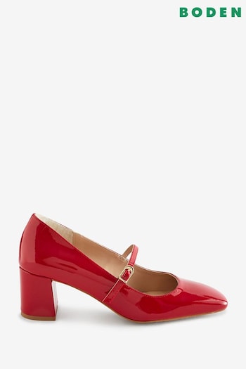 Boden Red Block Heel Mary Jane Shoes (K72399) | £120