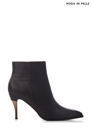 Moda in Pelle Keri Black Gold Heel Pointed Dipped Shoe Boots (K72404) | £109