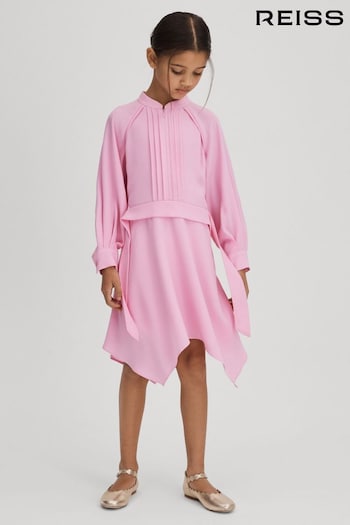Reiss Pink Erica Senior Zip Front Asymmetric Dress (K72434) | £76
