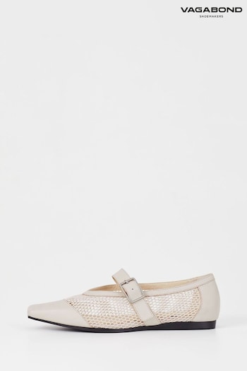Vagabond Shoemakers Wioletta Leather/Mesh Mary Jane White Shoes embellished (K72436) | £90