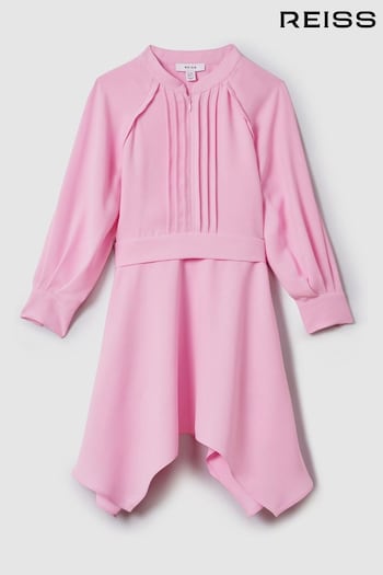 Reiss Pink Erica Teen Zip Front Asymmetric Dress (K72489) | £80