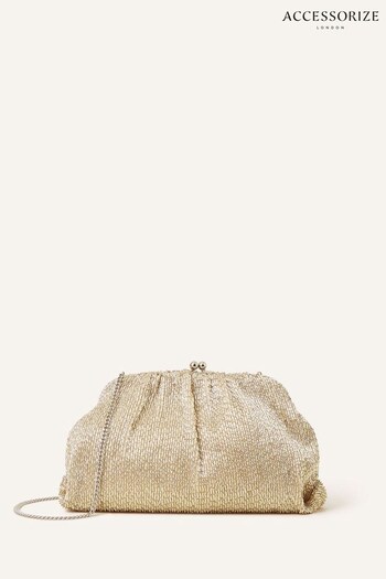 Accessorize Natural Beaded Clutch Bag (K72539) | £60