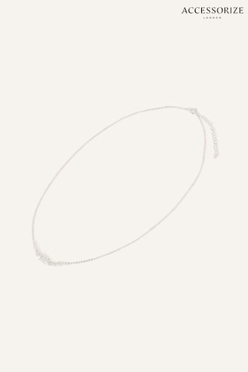 Accessorize Sterling Silver Tone Cluster Pendant White Necklace (K72594) | £18