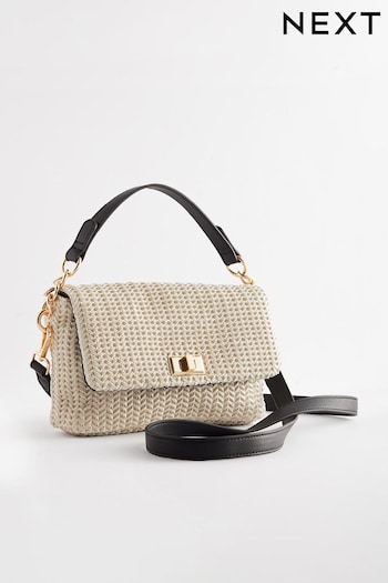 White Weave Cross-Body Bag (K72693) | £34