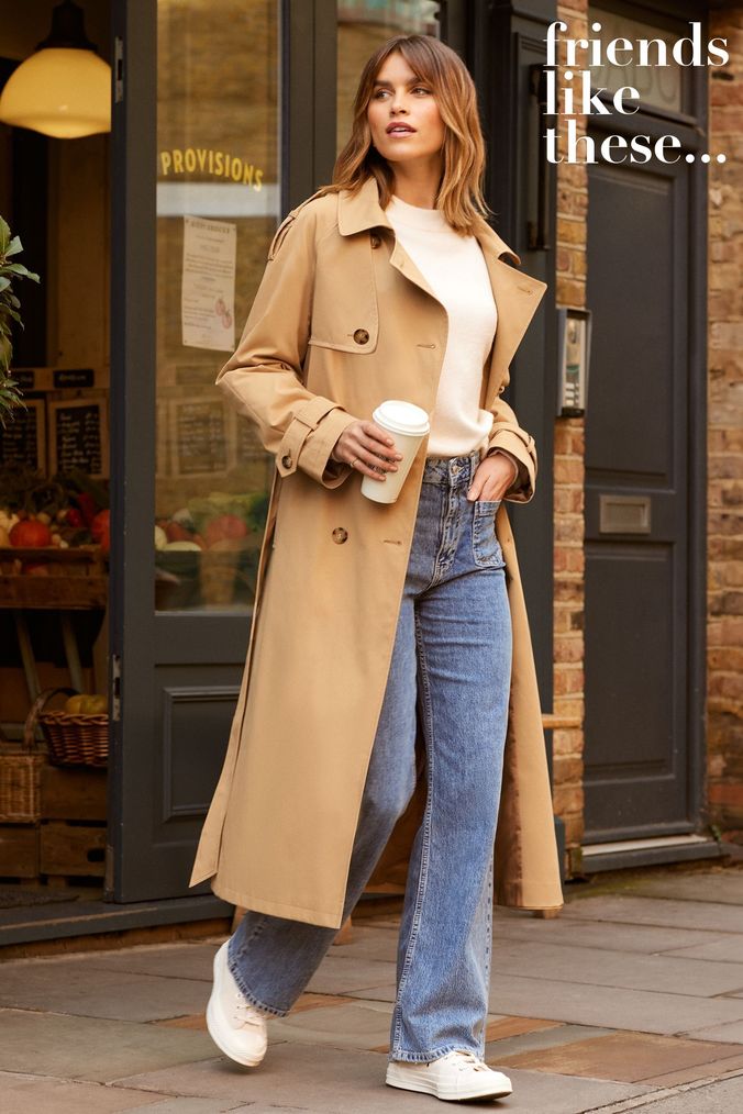 Lipsy contrast piping belted mac cheap