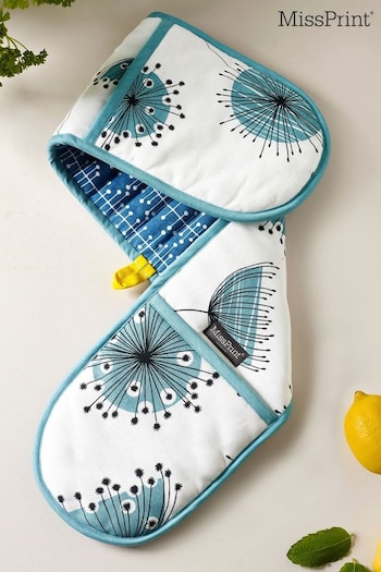 MissPrint Set of 2 Blue Dandelion Tea Towels & Double Oven Gloves Set (K73049) | £40