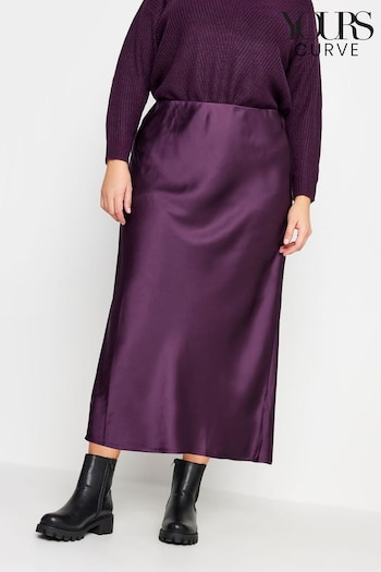 Yours Curve Purple Bias Cut Skirt (K73094) | £26