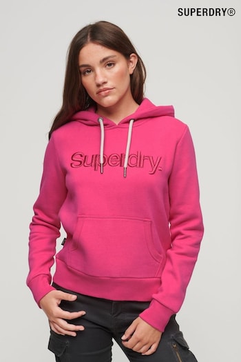 Superdry Pink Tonal Embroidered Logo Hoodie (K73137) | £55
