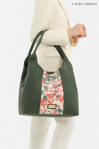 Laura Ashley Green Large Patched Shoulder Bag (K73263) | £112