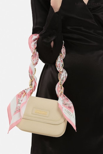 Laura Ashley Cream Small Shoulder Bag With Scarf (K73265) | £95
