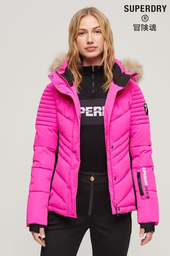Superdry Pink Ski Luxe Puffer Jacket (K73339) | £250