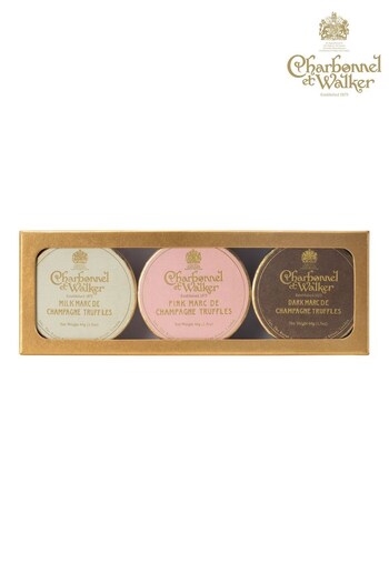 Charbonnel et Walker 132g Dark Milk and Pink Marc de Champagne Chocolate Truffles Gift Set (K73377) | £28