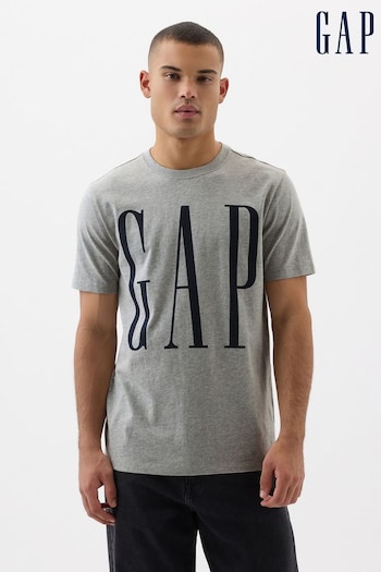Gap Grey Everyday Soft Short Sleeve Crew Neck Logo T-Shirt (K73458) | £14