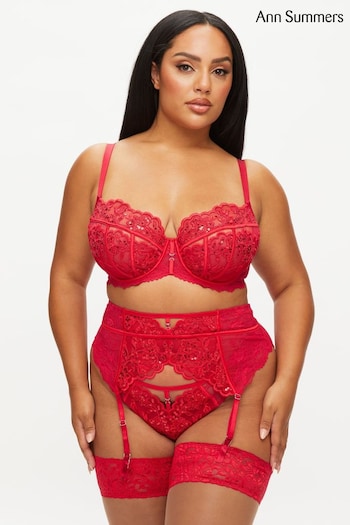 Ann Summers Red The Icon Sequin Non Pad Fuller Bust Balcony Bra (K73499) | £36