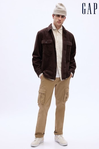 Gap Brown Straight Fit Cargo Trousers linear (K73503) | £40