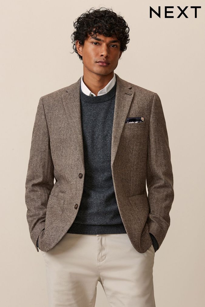 Next mens tweed jacket top