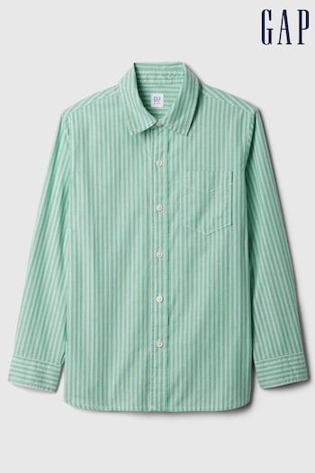 Gap Green Stripe Poplin Shirt (4-12yrs) (K73639) | £20