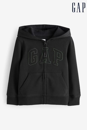 Gap Black Arch Logo Zip Up Hoodie (4-13yrs) (K73640) | £25