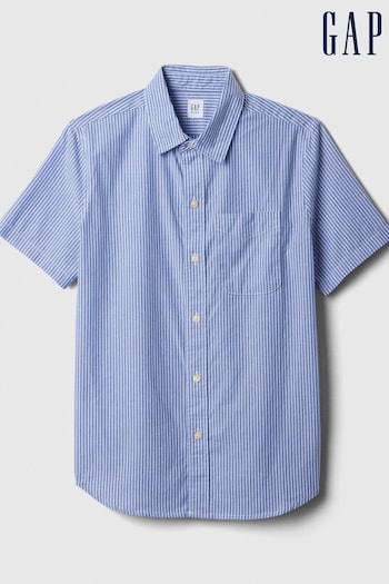 Gap Blue Check Poplin Shirt (4-13yrs) (K73654) | £18