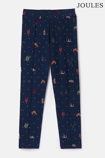 Joules Girls' Dee Dee Navy Blue Horse Print Leggings (K73687) | £12 - £14