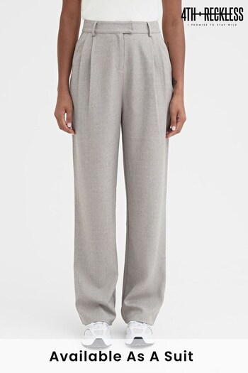 4th & Reckless Grey Aire Slouchy Tailored Trousers (K73707) | £35