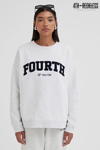 4th & Reckless Grey Oversized Ferne Fourth Studio Sweatshirt (K73713) | £38