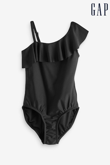 Gap Black Asymmetric Ruffle Swimsuit (4-12yrs) (K73738) | £25