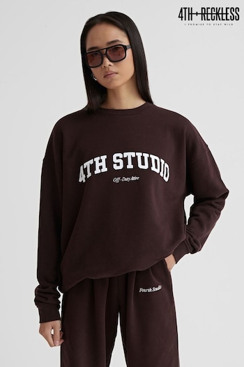 4th & Reckless Brown Oversized Sera Fourth Studio Sweatshirt (K73749) | £39