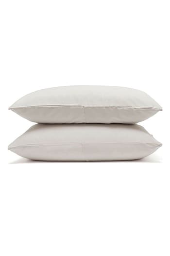 Bedfolk Set of 2 Natural Luxe Cotton Square Pillowcases (K73827) | £45