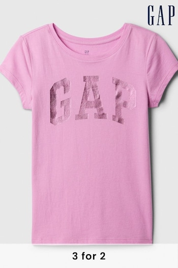 Gap Pink Logo Short Sleeve Crew Neck T-Shirt (4-13yrs) (K73834) | £10