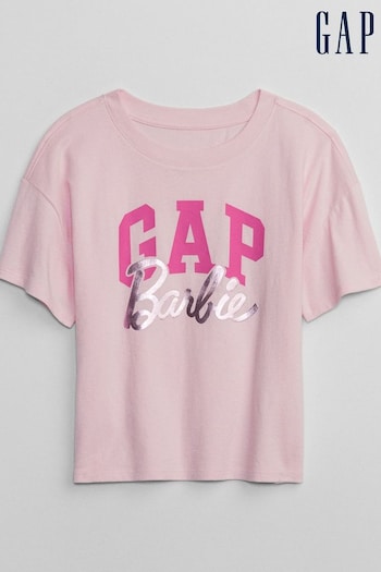 Gap Pink Barbie Logo Short Sleeve Crew Neck T-Shirt (4-13yrs) (K73837) | £16