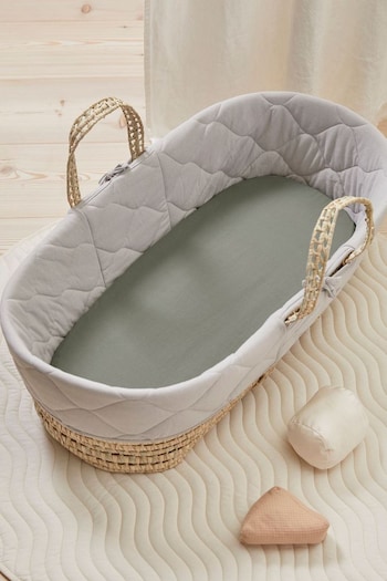 Bedfolk Green Moses Basket Fitted Sheet (K73860) | £16
